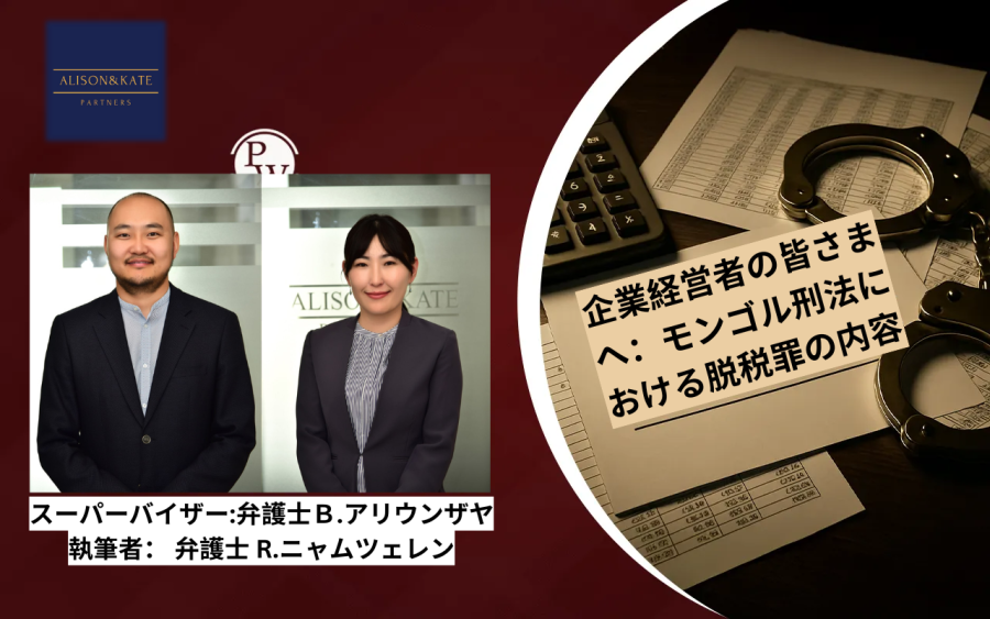 企業経営者の皆さまへ:モンゴル刑法における脱税罪の内容
