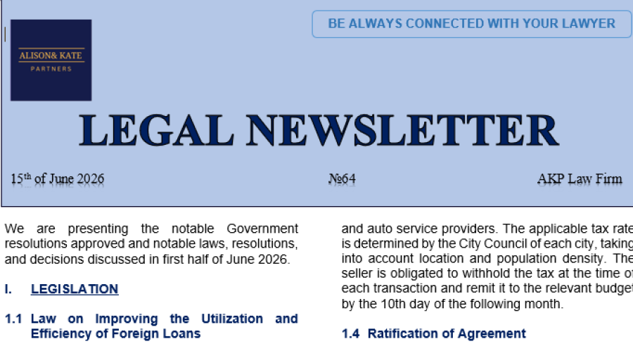 We are delivering Issue No. 64 of the “Legal News” for June 2026 to you.