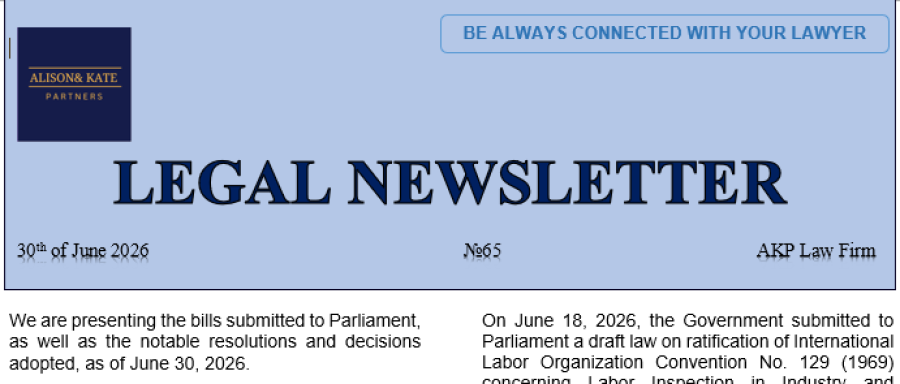We are delivering Issue No. 65 of the “Legal News” for June 2026 to you.